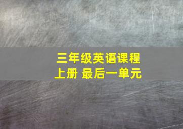 三年级英语课程上册 最后一单元